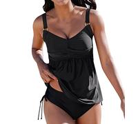 Costume Tankini Donna Mare Contenitivo Taglie Forti Costumi Mare 2 Pezzi Push Up Curvy Canotta con Boyshort/Slip Tankini Sets Vita Alta Costume Piscina da Bagno Elegante Brasiliana Stampa Beachwear