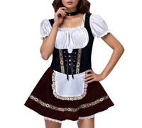 Costume tradizionale bavarese da donna, costume bavarese tradizionale bavarese a maniche corte, sottoveste per birra, sorella, ristorante, cameriera, cosplay, cameriera, costume da cameriera, costume