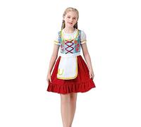 Costume tradizionale bavarese per bambine, costume da Oktoberfest, per bambine e ragazze, costume bavarese per Oktoberfest, colore vino, 9-10 anni