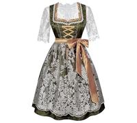 Costume tradizionale Dirndl da donna, in pizzo, 3 pezzi, set completo Dirndl, grembiule Dirndl, camicetta tradizionale bavarese, abbigliamento bavarese, abbigliamento mido, abito da Oktoberfest
