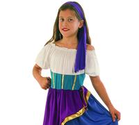 Costume Travestimento Carnevale Gitana Bianco Viola Blu Bambina Ciao