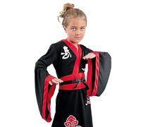 Costume Travestimento Carnevale Ninja Girl Nero Rosso Bambina Ciao