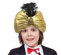 Costume turbante arabo, copricapo decorativo con piume, festival culturale, elegante cappello sultano per uomini e donne, copricapo in stile vintage per Pasqua, Halloween, cosplay, teatro