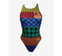 Costume Turbo Tartan College striscia larga multicolore donna - S