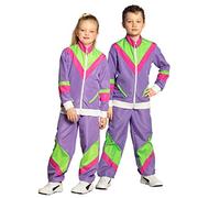Boland-Costume bambino anni '80 tuta da ginnastica con tasche, giacca e pantaloni, varie taglie,tuta da campeggio, tuta da jogging, tuta da assi, stile retrò, costume di gruppo,festa a tema, carnevale