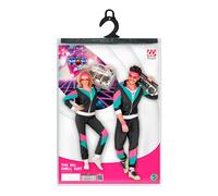 W WIDMANN MILANO Party Fashion - Costume tuta, nero, outfit anni '80, tuta da jogging, outfit cattivo gusto
