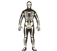 Costume tuta scheletro fosforescente per travestimento horror