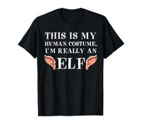 Costume umano con orecchie da elfo, per cosplay, fantasia, medievale, elfi Maglietta