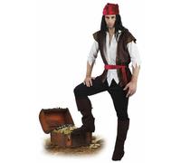 Boland - Costume Adulti Pirate Thunder, Pantaloni, Camicia, Gilet, Guanto, Capitano, Jack, Sparrow, bucaniere, ammutinamento, Carnevale, Halloween, Festa a Tema, teatro