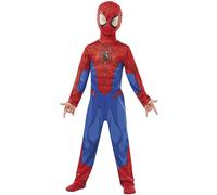 COSTUME UOMO RAGNO Carnevale Spider Man Taglia LARGE 7-9 ANNI Ufficiale RUBIE'S
