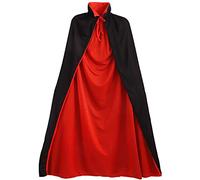 Costume Vampiro 150 cm, Costumi Halloween Bambini,Mantello Vampiro Uomo Unisex (nero + rosso), Adatto per Halloween,Natale,Cosplay,Teatro,Spettacoli,per Feste di Carnevale e Pasqua