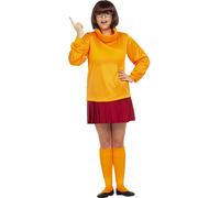 Funidelia Costume Ufficiale di Vilma - Scooby Doo per donna, Include maglietta, gonna, calzini, parrucca e occhiali - Tenuta per adulti per feste, Carnevale e Halloween - Taglia S