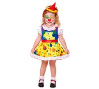 COSTUME VESTITO ABITO TRAVESTIMENTO CARNEVALE BAMBINA CLOWN GIRL
