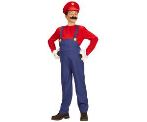 COSTUME VESTITO ABITO TRAVESTIMENTO CARNEVALE BAMBINO SUPER IDRAULICO MARIO