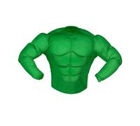 COSTUME VESTITO ABITO TRAVESTIMENTO CARNEVALE - CAMICIA SUPER MUSCOLI EROE VERDE