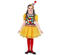 COSTUME VESTITO ABITO TRAVESTIMENTO CARNEVALE HALLOWEEN COSPLAY BAMBINA CLOWN -