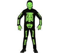 COSTUME VESTITO ABITO TRAVESTIMENTO CARNEVALE HALLOWEEN SCHELETRO 3D BAMBINO