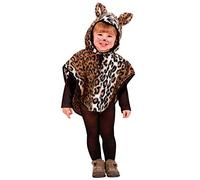COSTUME VESTITO ABITO TRAVESTIMENTO CARNEVALE LEOPARDO PONCHO CON CAPPUCCIO 1/4 ANNI - 5931P