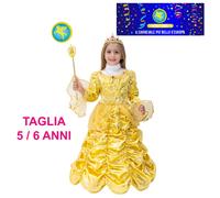 COSTUME VESTITO DI CARNEVALE BAMBINA PRINCIPESSA BELLE BELLA E LA BESTIA PEGASUS