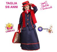 COSTUME VESTITO DI CARNEVALE MARY POPPINS 5/6 ANNI PEGASUS 1910