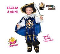 COSTUME VESTITO DI CARNEVALE PICCOLO D'ARTAGNAN BAMBINO 3 ANNI FANCY MAGIC 52260