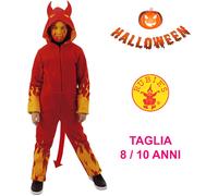 COSTUME VESTITO DI HALLOWEEN CARNEVALE DIAVOLO KIGU 8/10 ANNI ORIGINALE RUBIES S