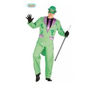 Costume Vestito Enigmista Comics Verde Halloween Carnevale Uomo