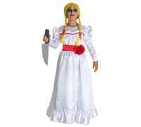 COSTUME VESTITO MASCHERA BAMBOLA ASSASSINA HALLOWEEN E CARNEVALE