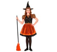 COSTUME VESTITO TRAVESTIMENTO CARNEVALE HALLOWEEN STREGA BAMBINA 2/10 ANNI-0181