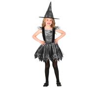 COSTUME VESTITO TRAVESTIMENTO CARNEVALE HALLOWEEN STREGA BAMBINA 2/10 ANNI-9736