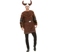 Costume Viking Deluxe Barbaro Con Cappello Abbigliamento Fantasia Uomo