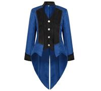 Costume Vittoriano da Uomo, Steampunk Giacca da Uomo Nera, Gotico Tailcoat Con Bottoni Retrò Cappotto Modello Lungo per Halloween e Party Pirati Vampiro Cosplay Uniforme Gentiluomo Blazer per Adulti