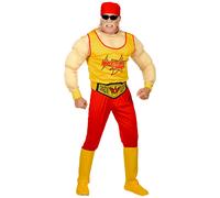 W WIDMANN MILANO Party Fashion - Costume campione di wrestling con camicia muscolosa, pugile, lottatore, costumi in maschera