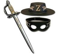 Costume Z-Bandit Per Bambini - Spada, Maschera E Cappello, Da 3 Anni | Set Da 3 Pezzi In Gommapiuma - Costume Da Bandito Per Travestimenti, Giochi Di Ruolo E Avventure Da Eroe Mascherato