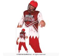 Costume Zombie Rugby Fiestas Guirca Uomo Carnevale Halloween Taglia M-L
