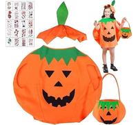 Costume Zucca Bambini Halloween - Vestiti Bambini con Tatuaggi per Carnevale e Feste