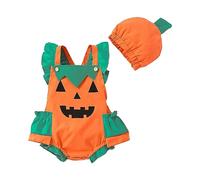 Costume Zucca Neonato Feste Party Vestito Per Neonati Unisex Costume Da Pumpkin Bambino Vestito Da Carnevale Bambine Tutina Pagliacetto Invernali Body Set Di Jumpsuit Tuta Bimbo Completo Di Halloween
