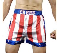 costumebase Pantaloncini da Boxe con Bandiera Americana da Boxe da Uomo Apollo Johnson di Creed Rocky, Rosso/Bianco/Blu, Piccolo