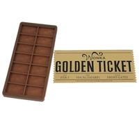 costumebase Stampo Fai da Te Willy Wonka + Stampo per colata Barra di Cioccolato Biglietto Dorato 7,5 `` x 3,5 ''