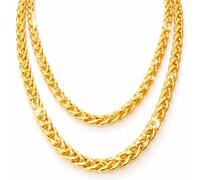Costumed Collana in oro anni '80 anni '90, catena a maglia barbazzale circa 50 cm, collana in oro come rapper Gangster Fokuhila, accessorio per carnevale, 5x, Oro