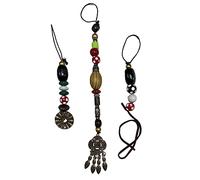 Costumeteers - Set di 1 clip per capelli pirata stile Jack Sparrow, colore nero e oro, tinta unita, accessori per parrucche, unisex, San Valentino, Natale, Halloween