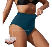 Costumi Assorbenti per Ciclo Bikini Mestruale Donna Slip 4 Strati a Prova di Perdite Costume Mestruale Ragazza, a Vita Alta Costume da Bagno per Ciclo Piscina Durante, 8 Colori (Marina Militare, L)