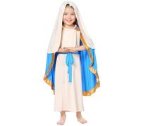 Costumi biblici per bambini vestito cristiano presepe per ragazzi e ragazze, costume da abito con sciarpa cappello con sciarpa cintura per scuola di chiesa gioca vacanze di Natale festa famiglia
