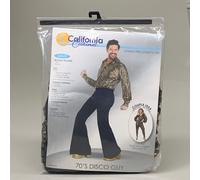 Costumi California Uomo Disco Anni '70 Taglia XL (44-46) Oro/Nero 5121-141