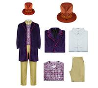 Costumi Cosplay per Anime Chocolate Factory Uomo Willy Frac Giacca Gilet Camicia Cappello Set Adulto Halloween Completo Outfit