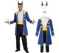 Costumi Cosplay per Anime La Bestia La Bellezza Belle Principessa Vestito Dan Steven Uniforme Halloween Principe Uomini Aristocratico