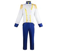 Costumi Cosplay per Anime Prince Eric per Uomo Vestito Medievale Reale Principe Re Tuxedo Pantaloni Set Nastro Uniforme di Halloween