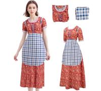 Costumi Cosplay per Anime Principessa delle Nevi Donne 2025 Film Principessa Contadina Vestito da Cameriera con Grembiule per Adulti Halloween Vestito a Fiori