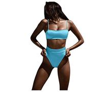 Costumi da Bagno Donna Push Up Imbottito Reggiseno Scollo a V Due Pezzi Bikini Set Sexy Vintage Swimwear Elegante Halter Mare Abiti Spiaggia Beachwear triangolo costume donna Il Senso Del Vecchio Film