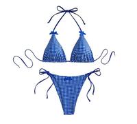 Costumi da Bagno per Donna a Due Pezzi Bikini Blu Donna Top Costume Bikini seduttivo Resistente al Sole per Resort Costume Due Pezzi Adatto alla Piscina